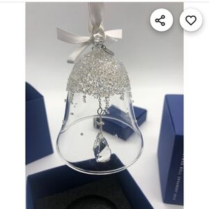 Swarovski Crystal Bell Ornament with Silver Accents
